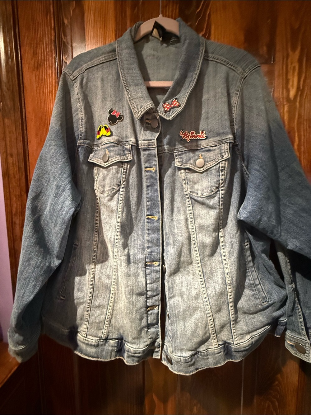Disney Light Blue Denim Jacket with Minnie Patches
